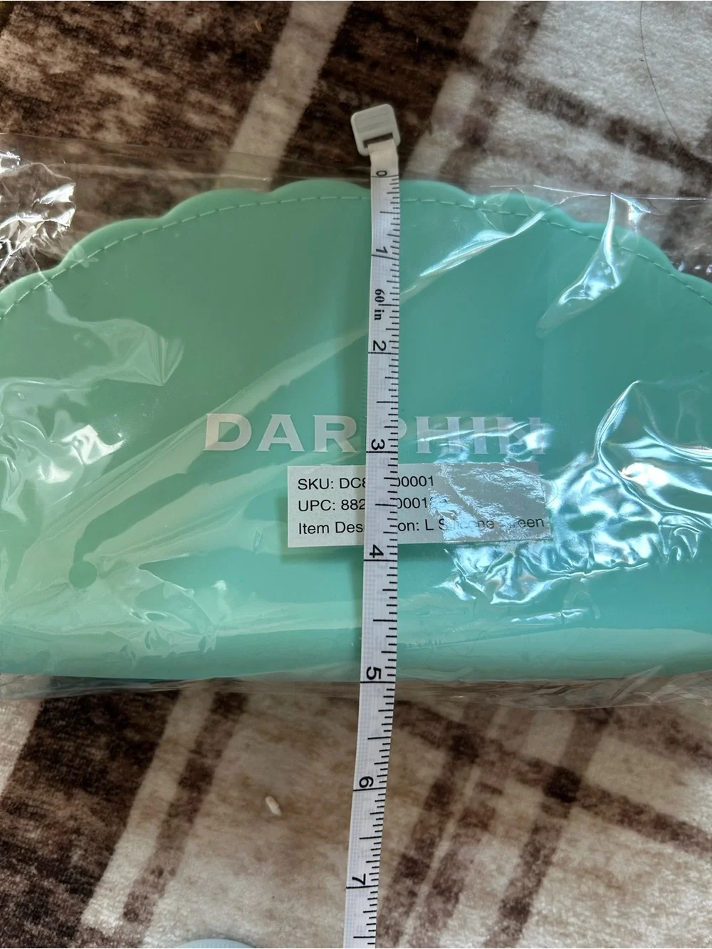 Darphin Paris Zip Around Makeup Travel Cosmetic Pouch Large Green Silicone New